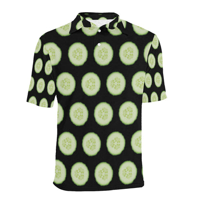Cucumber Pattern Print Design CC02 Men Polo Shirt