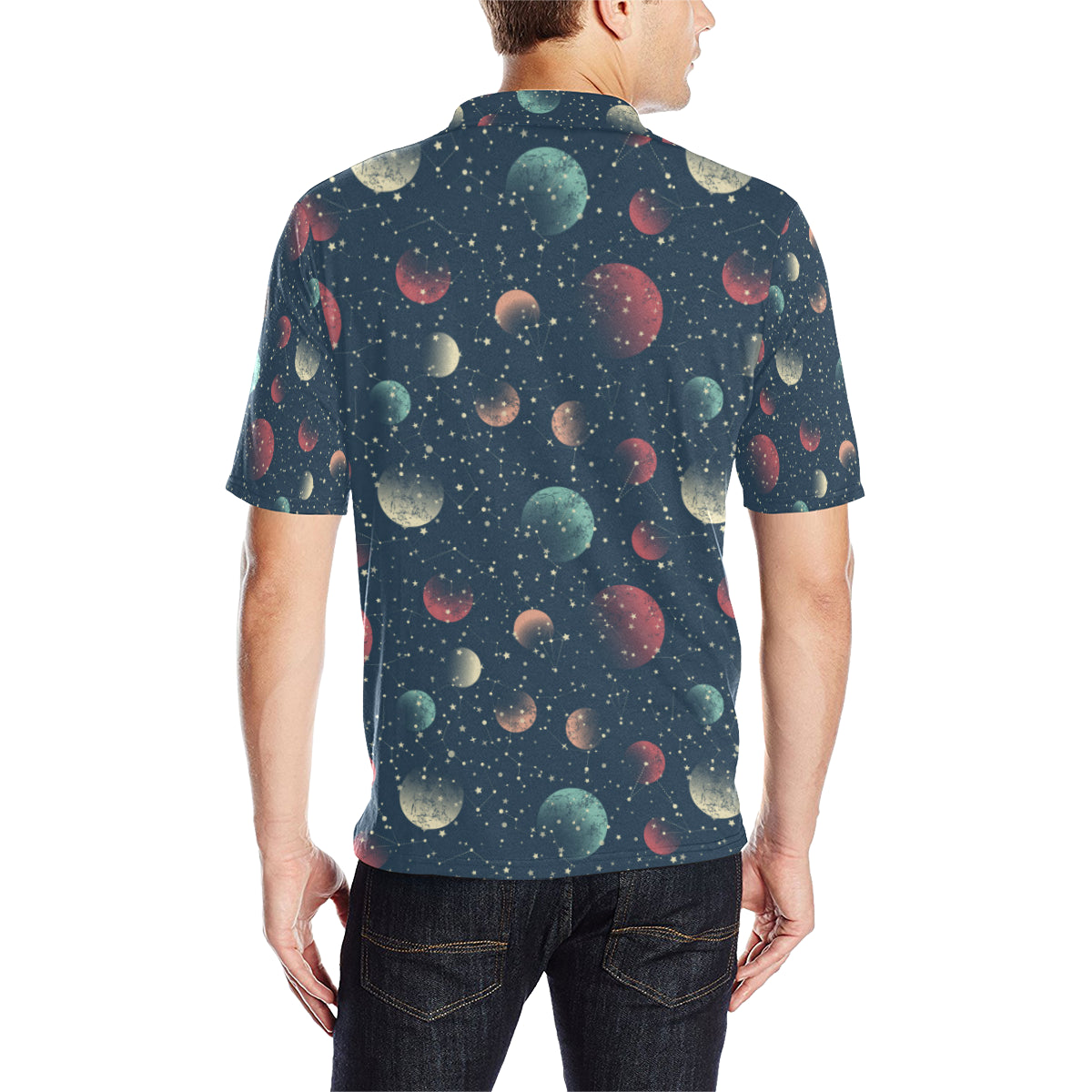 Cosmic Pattern Print Design 04 Men Polo Shirt
