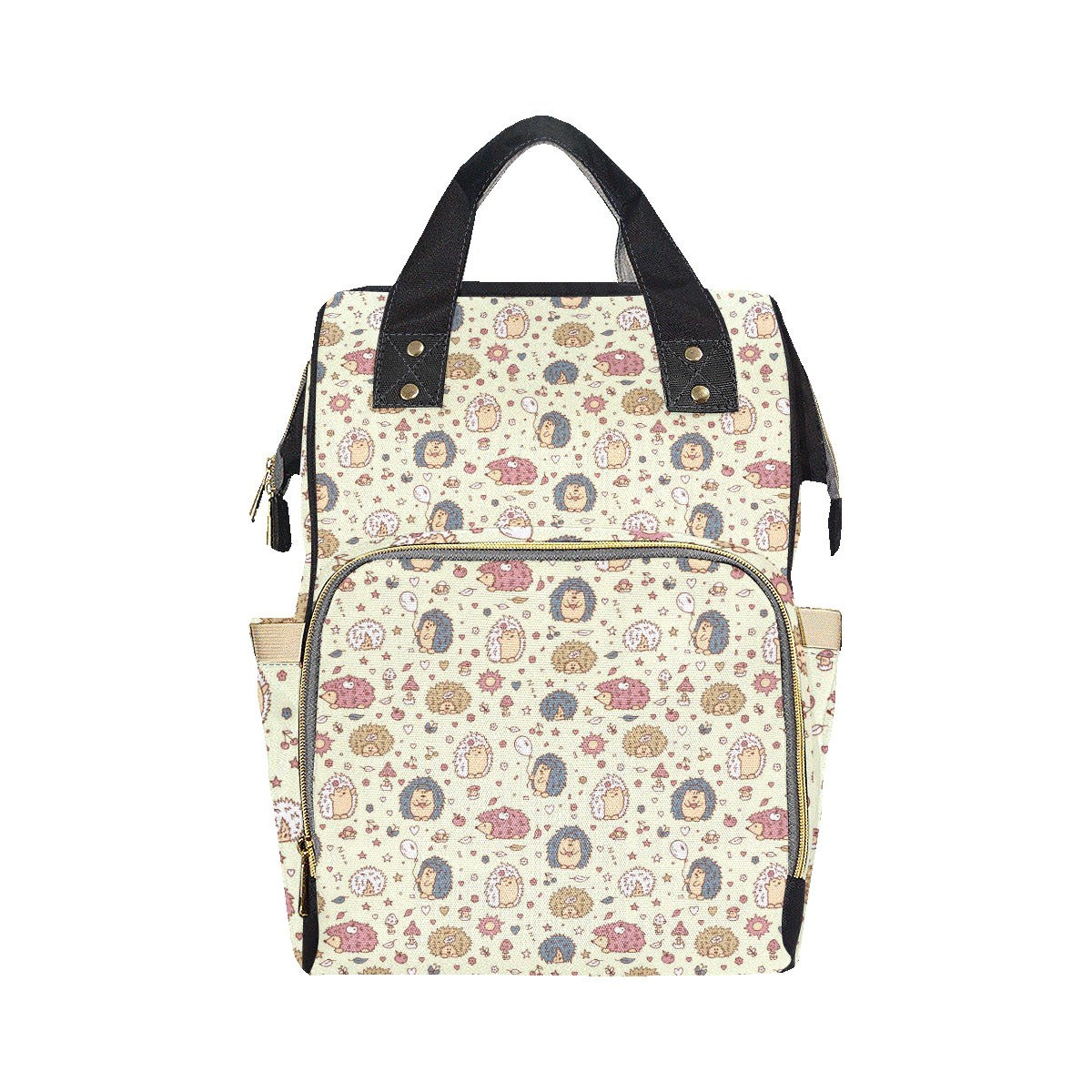 Hedgehog Cute Pattern Print Design 01 Diaper Bag Backpack