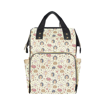 Hedgehog Cute Pattern Print Design 01 Diaper Bag Backpack