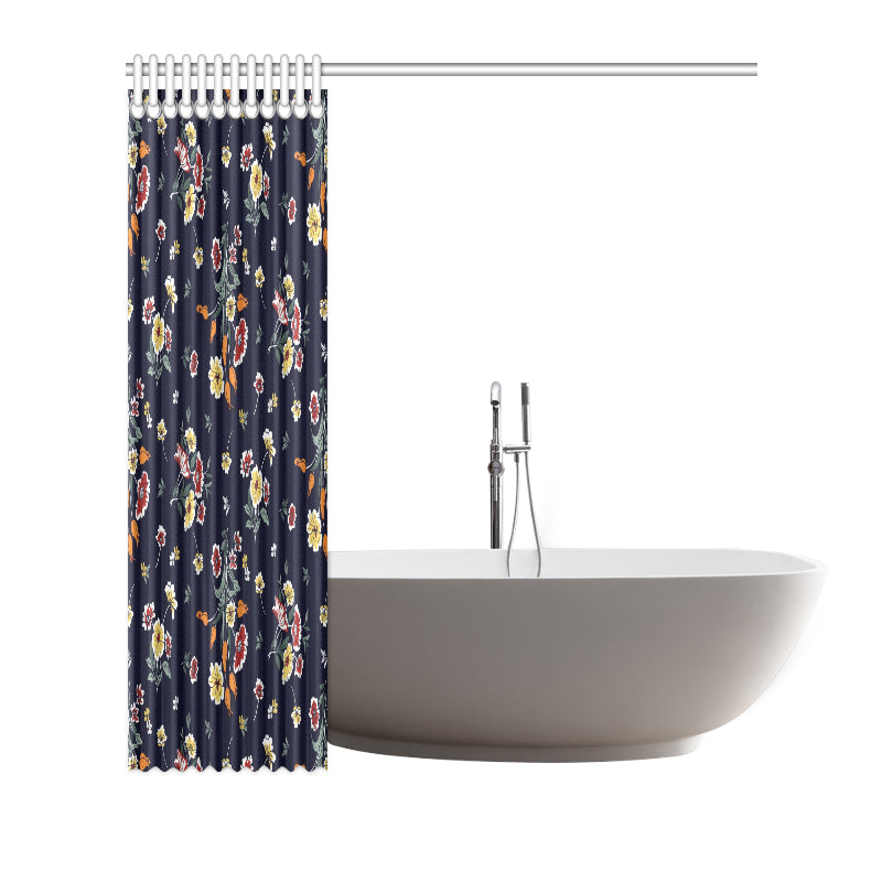 Summer Floral Pattern Print Design SF01 Shower Curtain