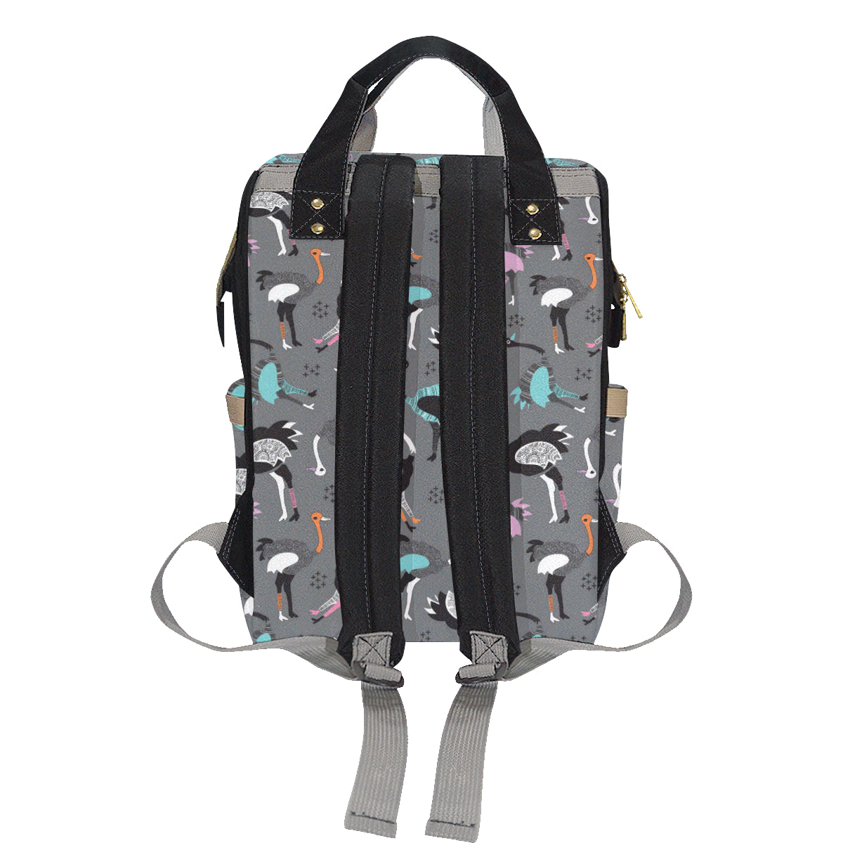 Ostrich Pattern Print Design 01 Diaper Bag Backpack
