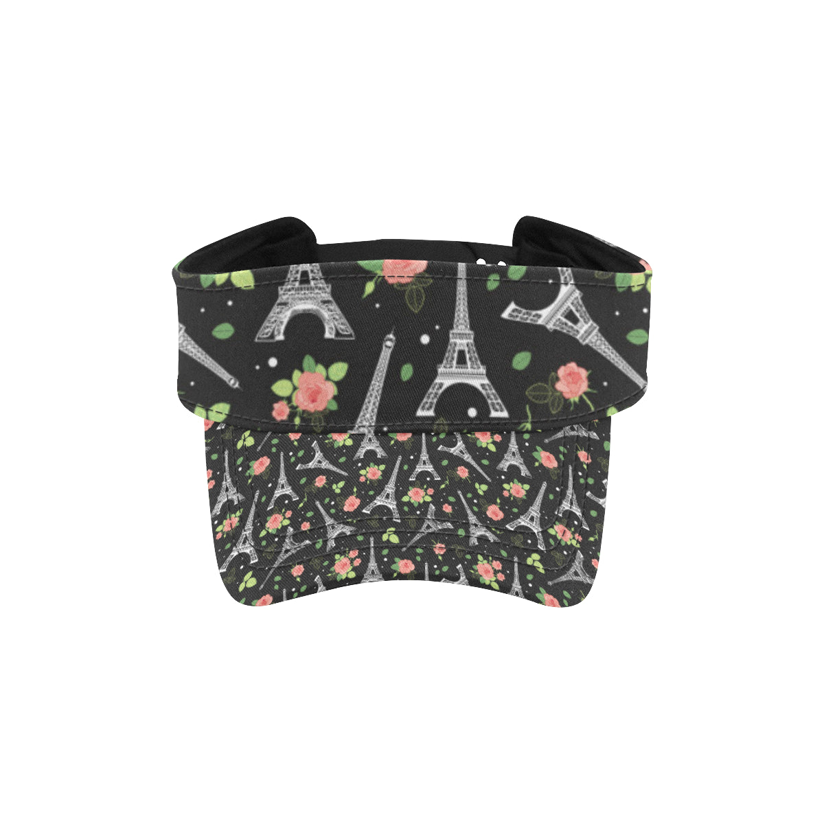 Eiffel Tower Rose Print Unisex Sun Visor