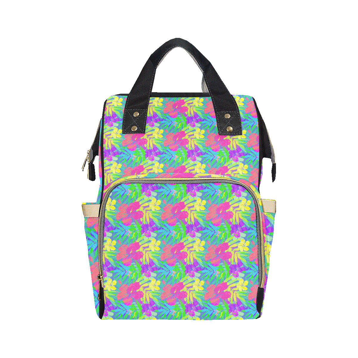 Neon Tropical Pattern Print Design A03 Diaper Bag Backpack