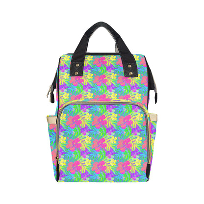 Neon Tropical Pattern Print Design A03 Diaper Bag Backpack