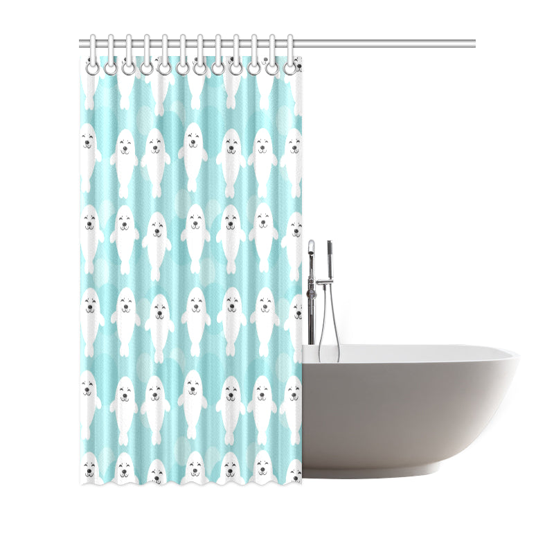 Sea Lion Baby Pattern Print Design 01 Shower Curtain