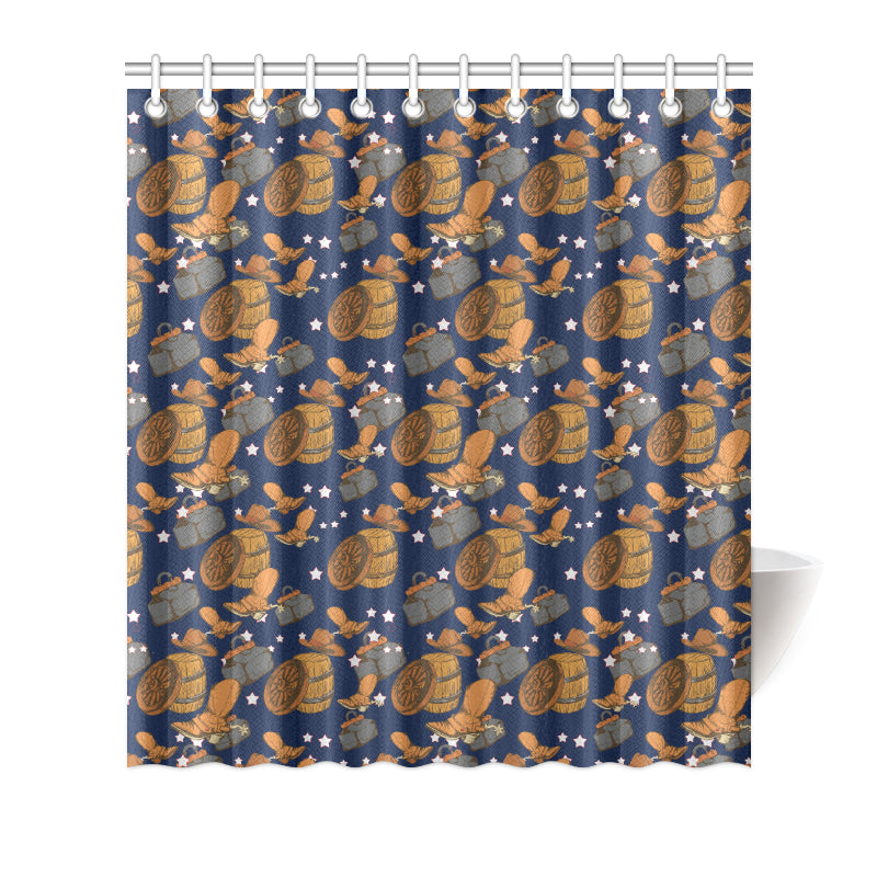 Cowboy Pattern Print Design 03 Shower Curtain