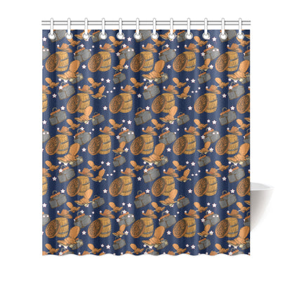 Cowboy Pattern Print Design 03 Shower Curtain
