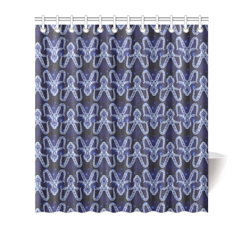 Capricorn Zodiac Pattern Print Design 03 Shower Curtain