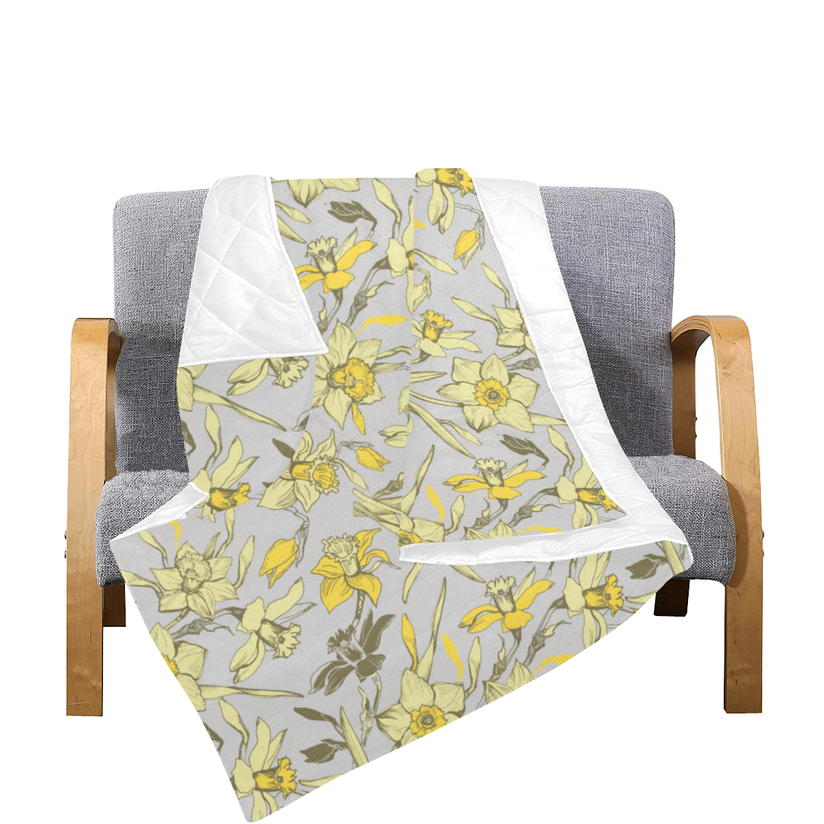 Daffodils Pattern Print Design DF05 Premium Quilt