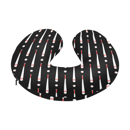 Baseball Pattern Print Design 03 U-Shaped Travel Neck Pillow