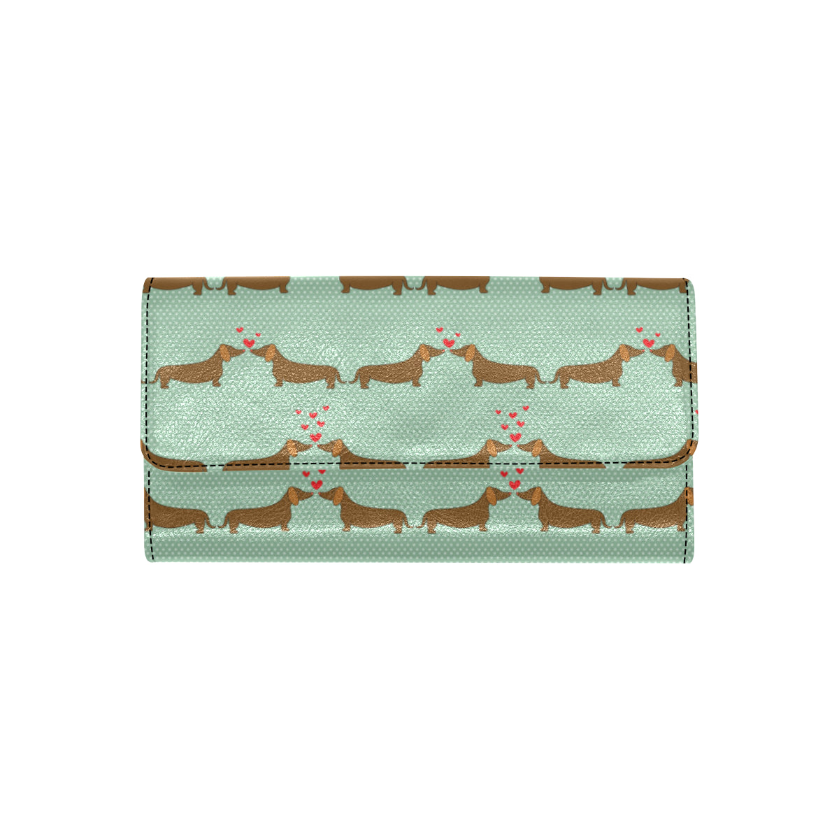 Dachshund Pattern Print Design 02 Women's Trifold Wallet
