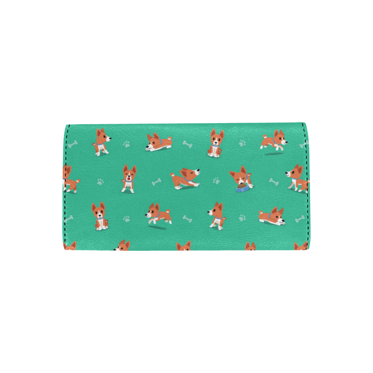 Basenji Pattern Print Design 02 Women's Trifold Wallet
