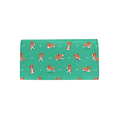 Basenji Pattern Print Design 02 Women's Trifold Wallet