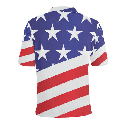 American flag Print Men Polo Shirt