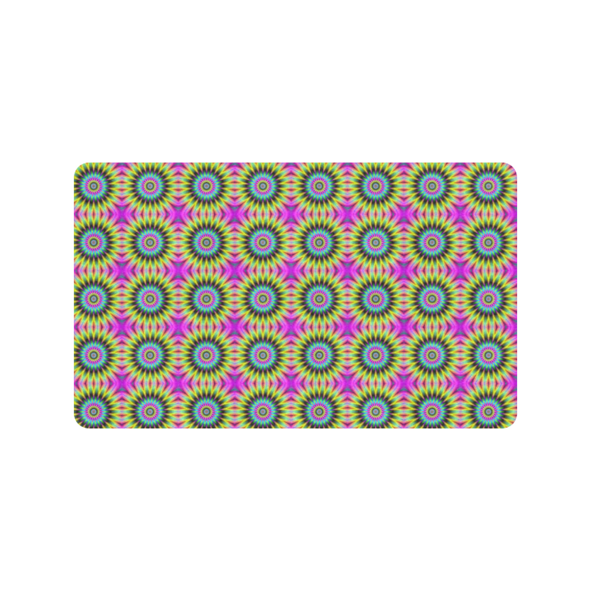 Optical illusion Flower Rainbow Style Rubber Doormat
