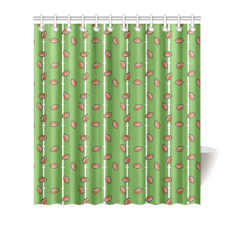 American Football on Field Themed Print Shower Curtain