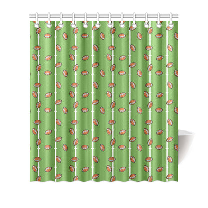 American Football on Field Themed Print Shower Curtain