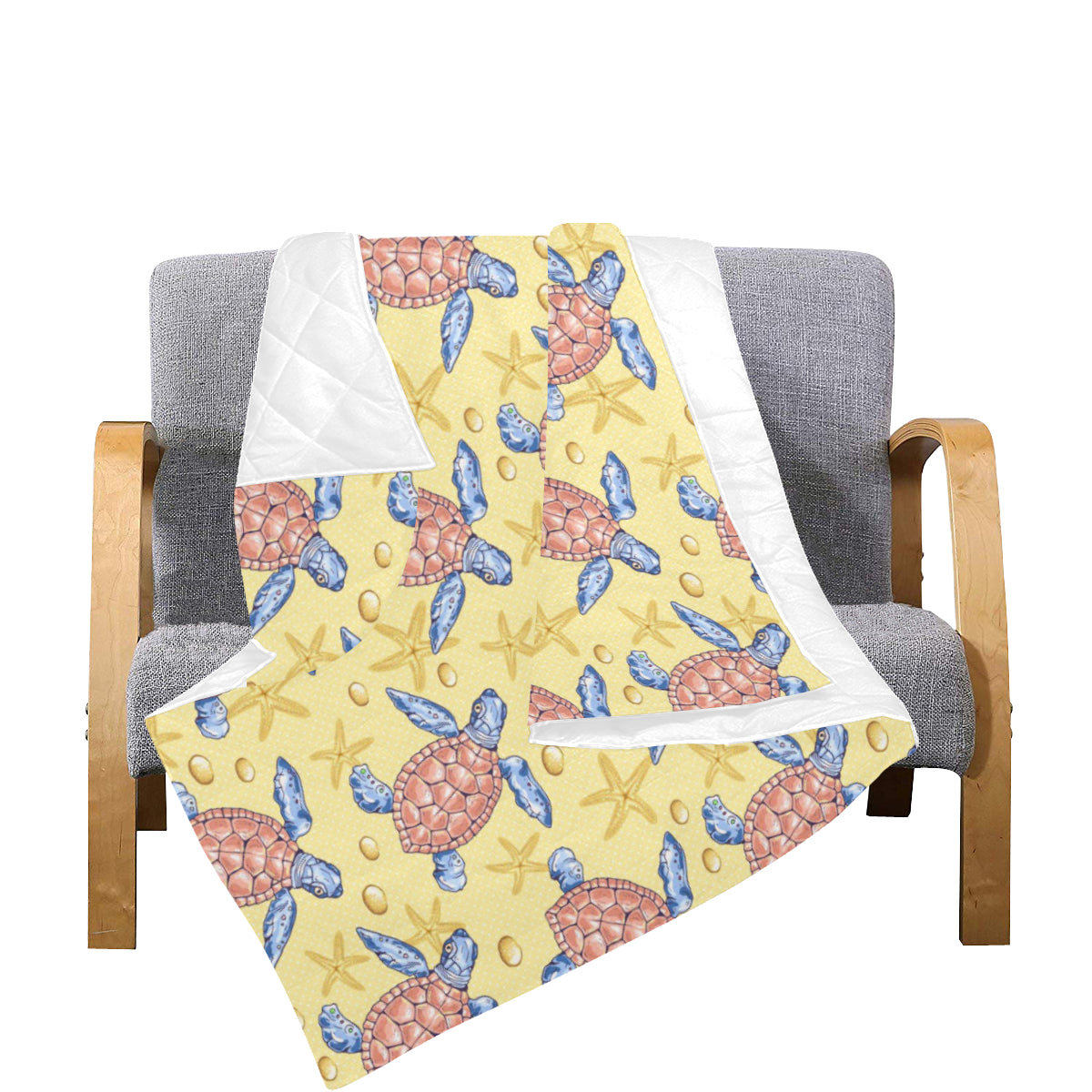 Sea Turtle Pattern Print Design T06 Premium Quilt