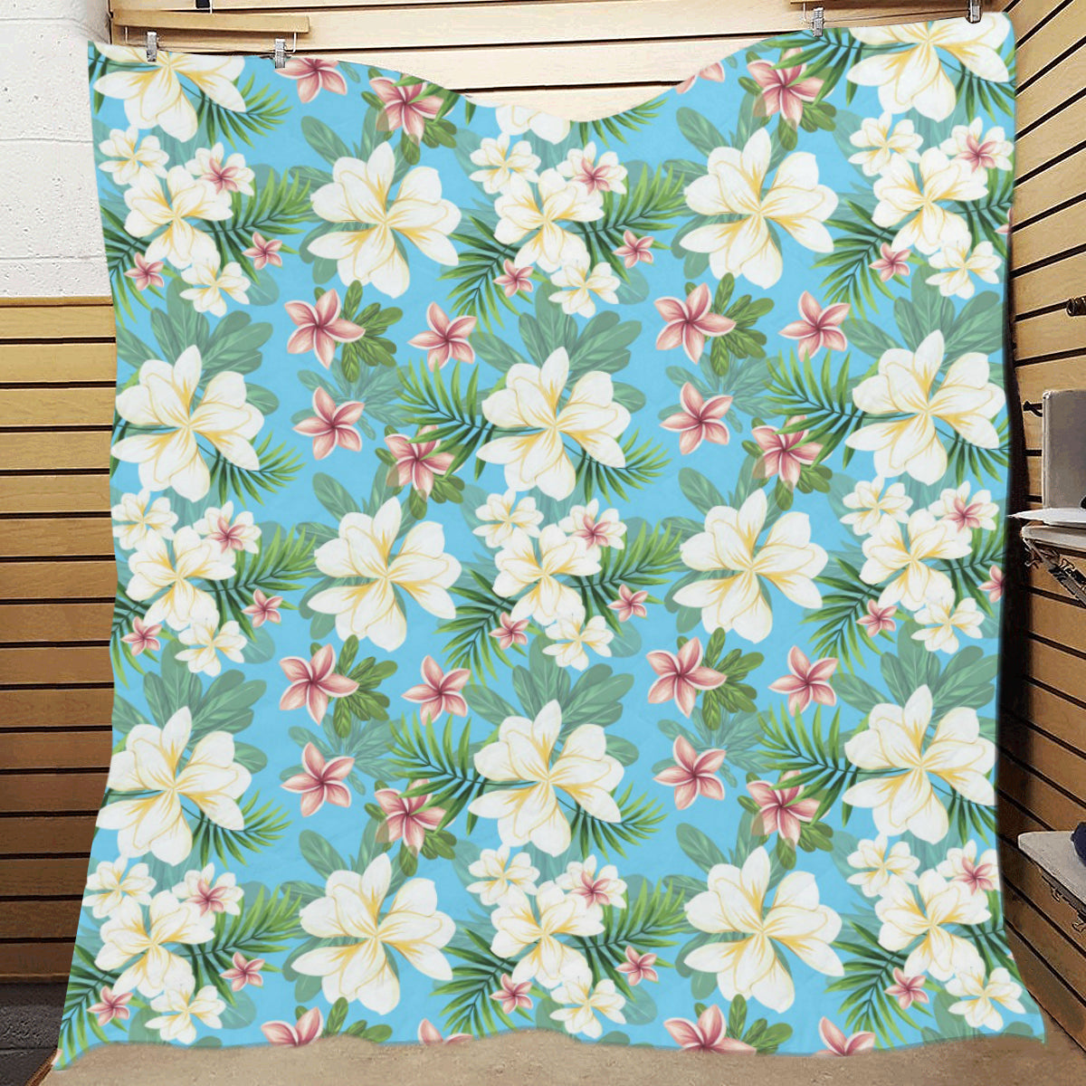 Plumeria Pattern Print Design PM028 Premium Quilt