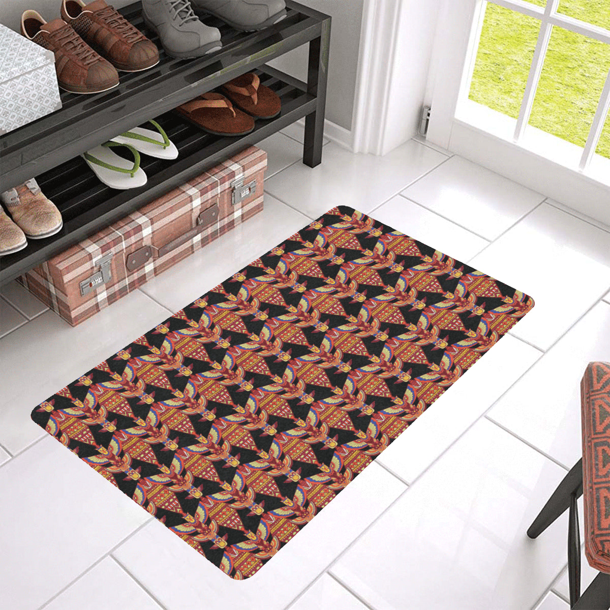 Totem Pole Print Rubber Doormat