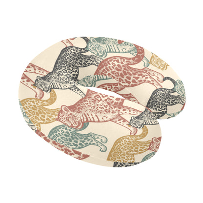Jaguar Pattern Print Design 01 U-Shaped Travel Neck Pillow