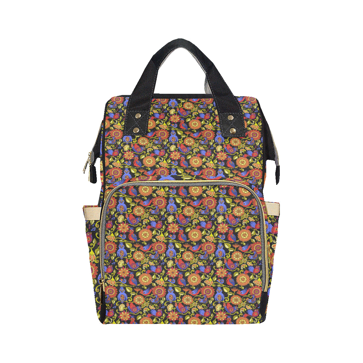 Steampunk Bird Design Themed Print Diaper Bag Backpack