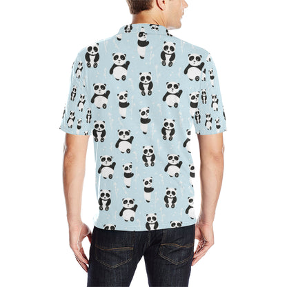 Panda Pattern Print Design A01 Men Polo Shirt