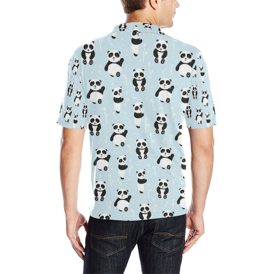 Panda Pattern Print Design A01 Men Polo Shirt