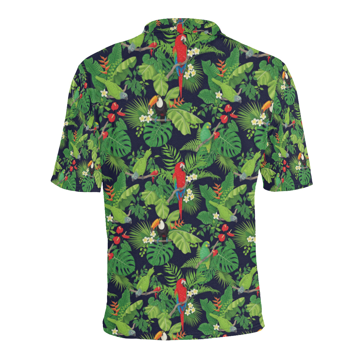 Rainforest Parrot Pattern Print Design A03 Men Polo Shirt