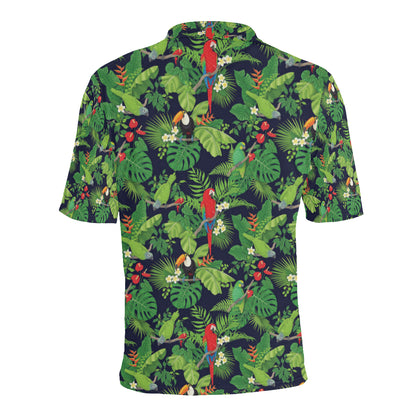 Rainforest Parrot Pattern Print Design A03 Men Polo Shirt