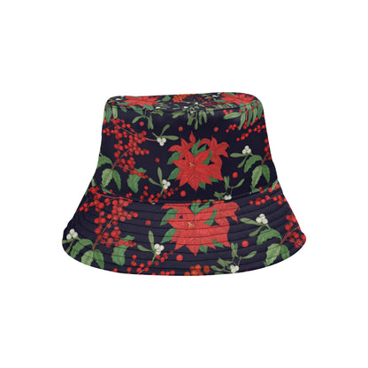 Poinsettia Pattern Print Design POT02 Unisex Bucket Hat