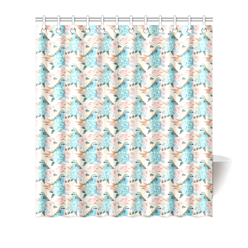 Bluebird Pattern Print Design 03 Shower Curtain