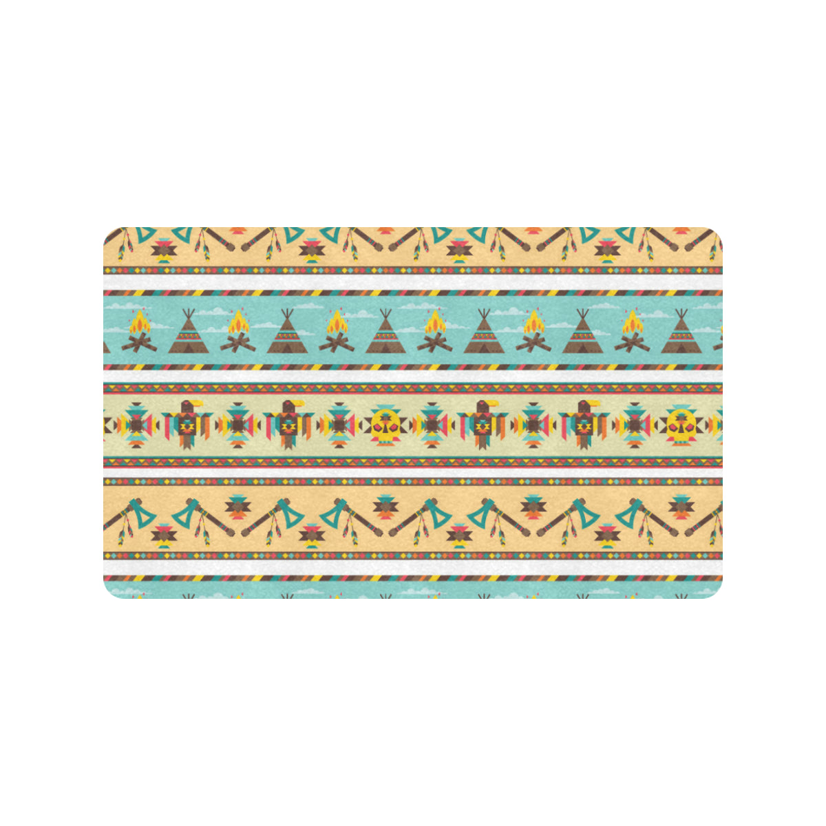 American indian Life Pattern Rubber Doormat