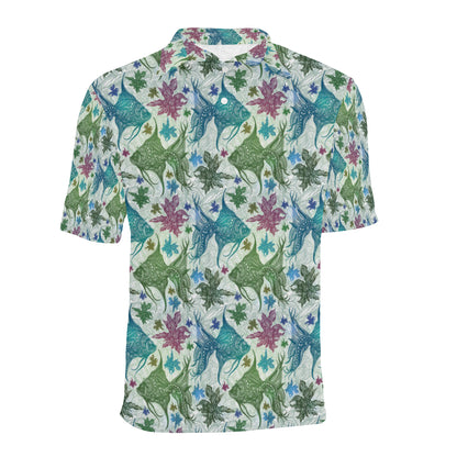 Angelfish Tribal Pattern Print Design 01 Men Polo Shirt