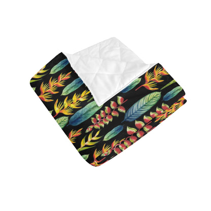 Heliconia Pattern Print Design HL03 Premium Quilt