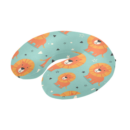 Lion Baby Pattern Print Design 03 U-Shaped Travel Neck Pillow