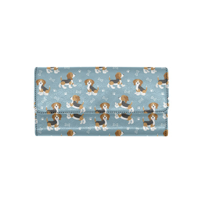 Beagle Pattern Print Design 02 Women's Trifold Wallet