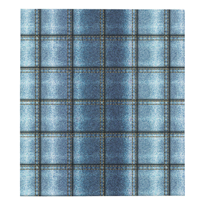Jean Patchwork Pattern Print Design 02 Premium Quilt