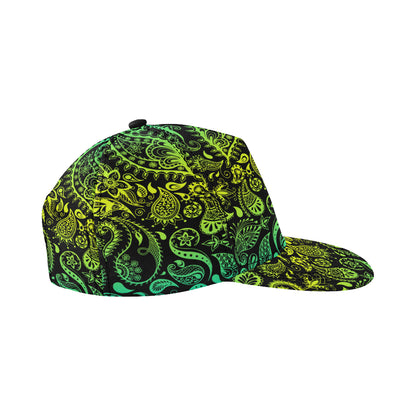Paisley Green Design Print Snapback Cap