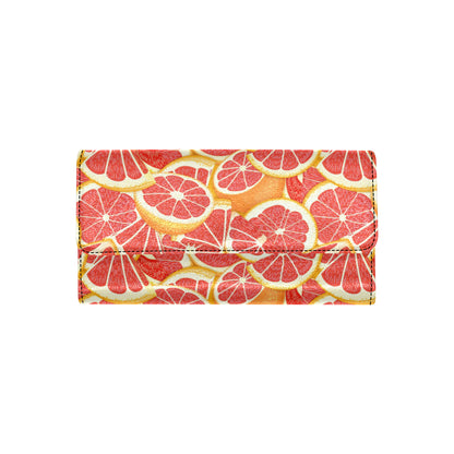 Grapefruit Pattern Print Design GF02 Women's Trifold Wallet