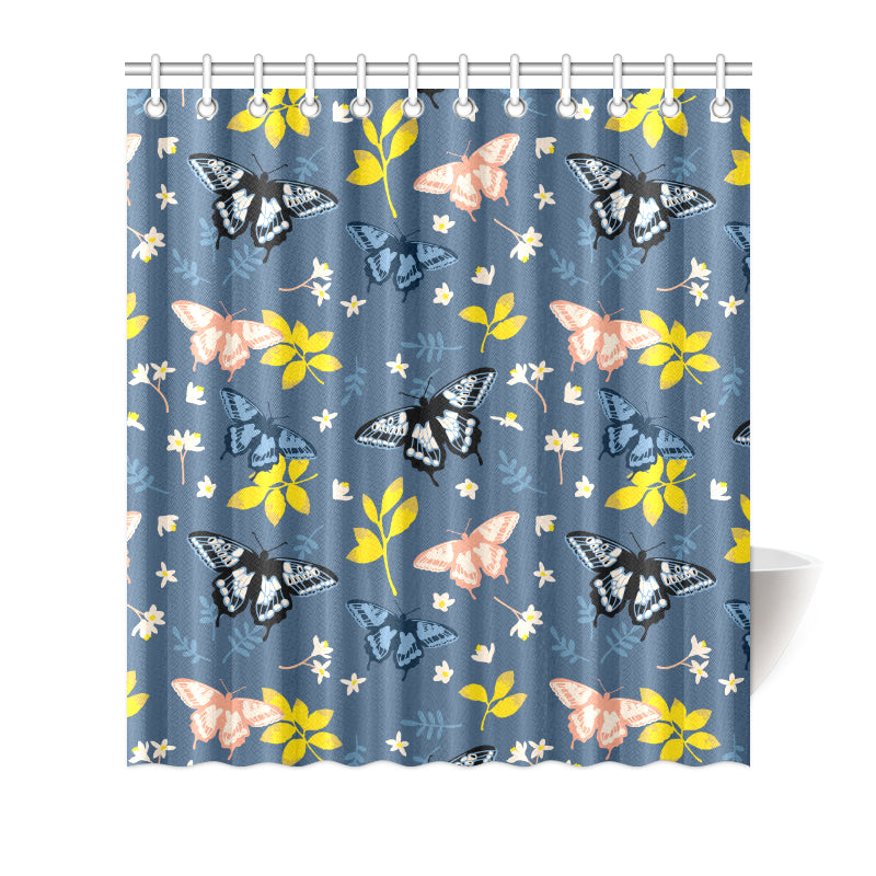 Monarch Butterfly Pattern Print Design 02 Shower Curtain