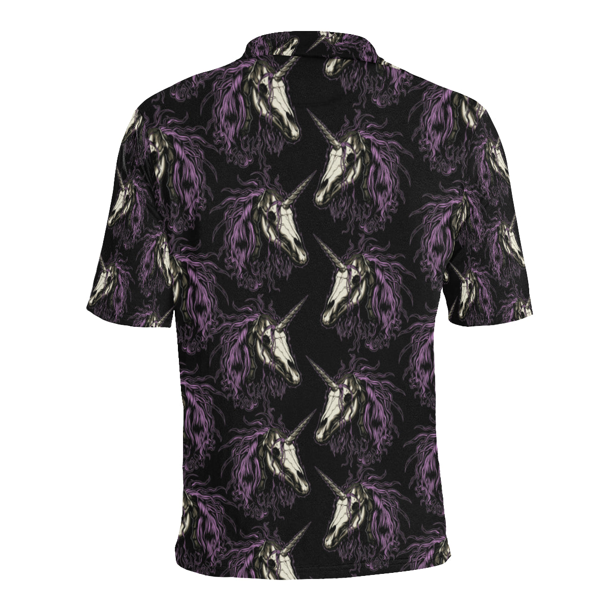 Unicorn Skull head Men Polo Shirt