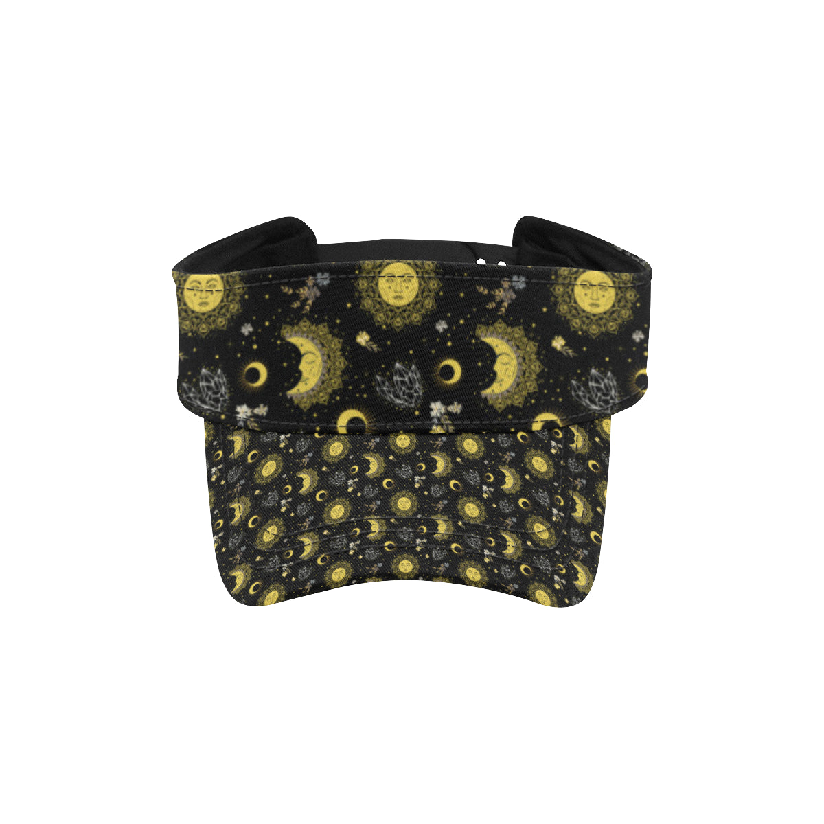 Sun Moon Golden Design Themed Print Unisex Sun Visor