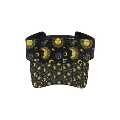 Sun Moon Golden Design Themed Print Unisex Sun Visor