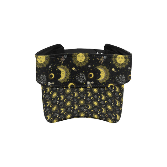 Sun Moon Golden Design Themed Print Unisex Sun Visor
