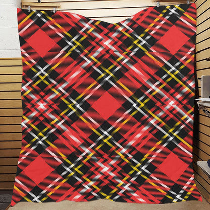 Plaid Red Pattern Print Design A03 Premium Quilt