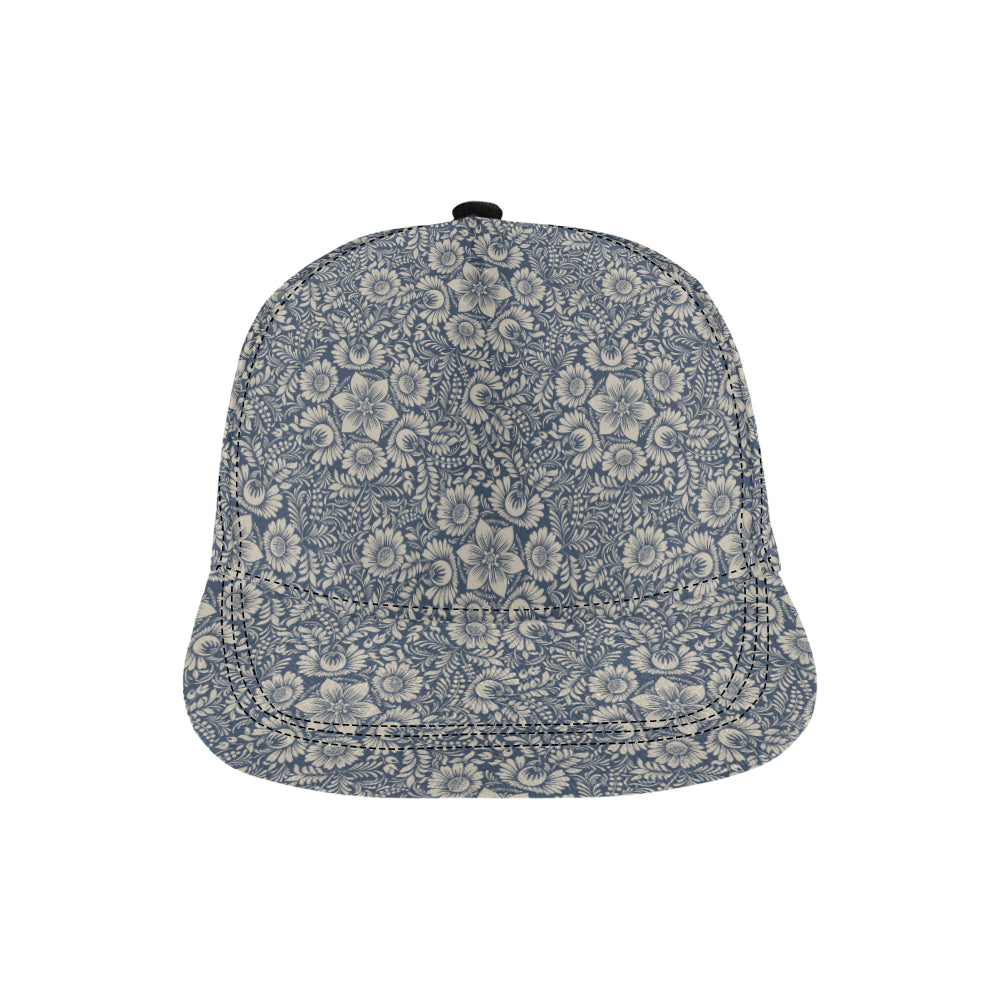 Elegant Floral Print Pattern Snapback Cap