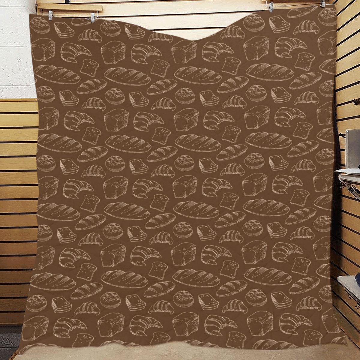 Bread Pattern Print Design 02 Premium Quilt
