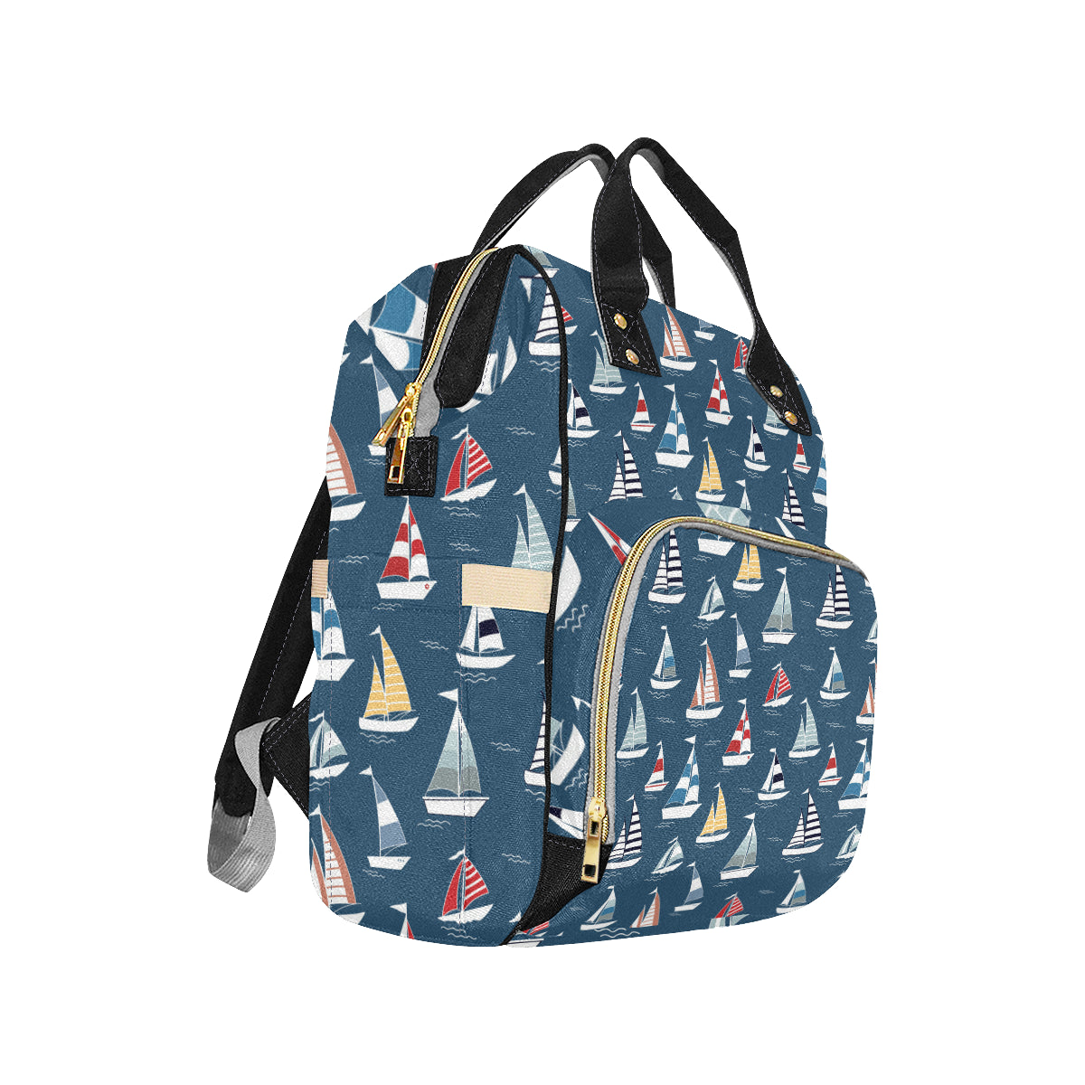 Sailing Ships Pattern Print Design A04 Diaper Bag Backpack